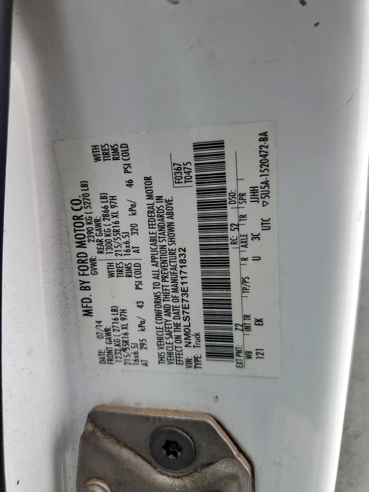 2014 Ford Transit Connect Xl VIN: NM0LS7E73E1171832 Lot: 60662585