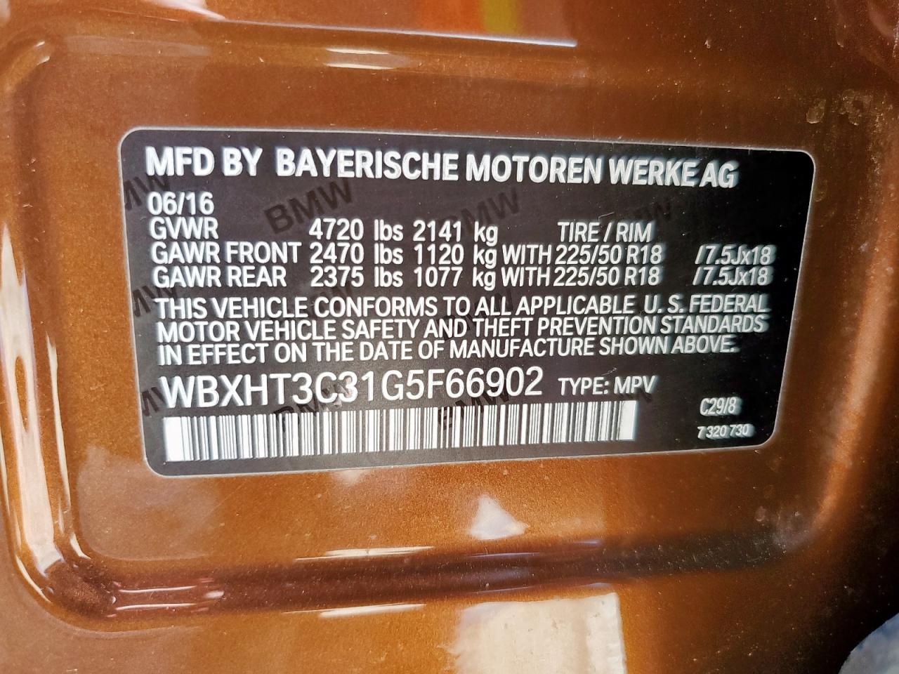 2016 BMW X1 xDrive28I VIN: WBXHT3C31G5F66902 Lot: 57097255