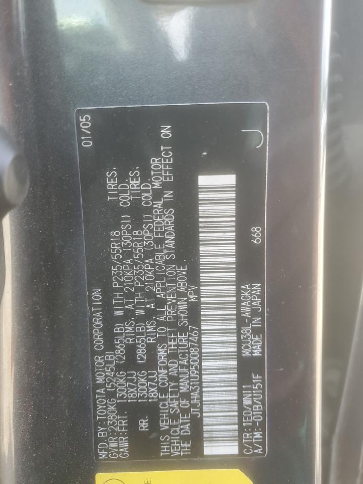 2005 Lexus Rx 330 VIN: JTJHA31U950087467 Lot: 56585635