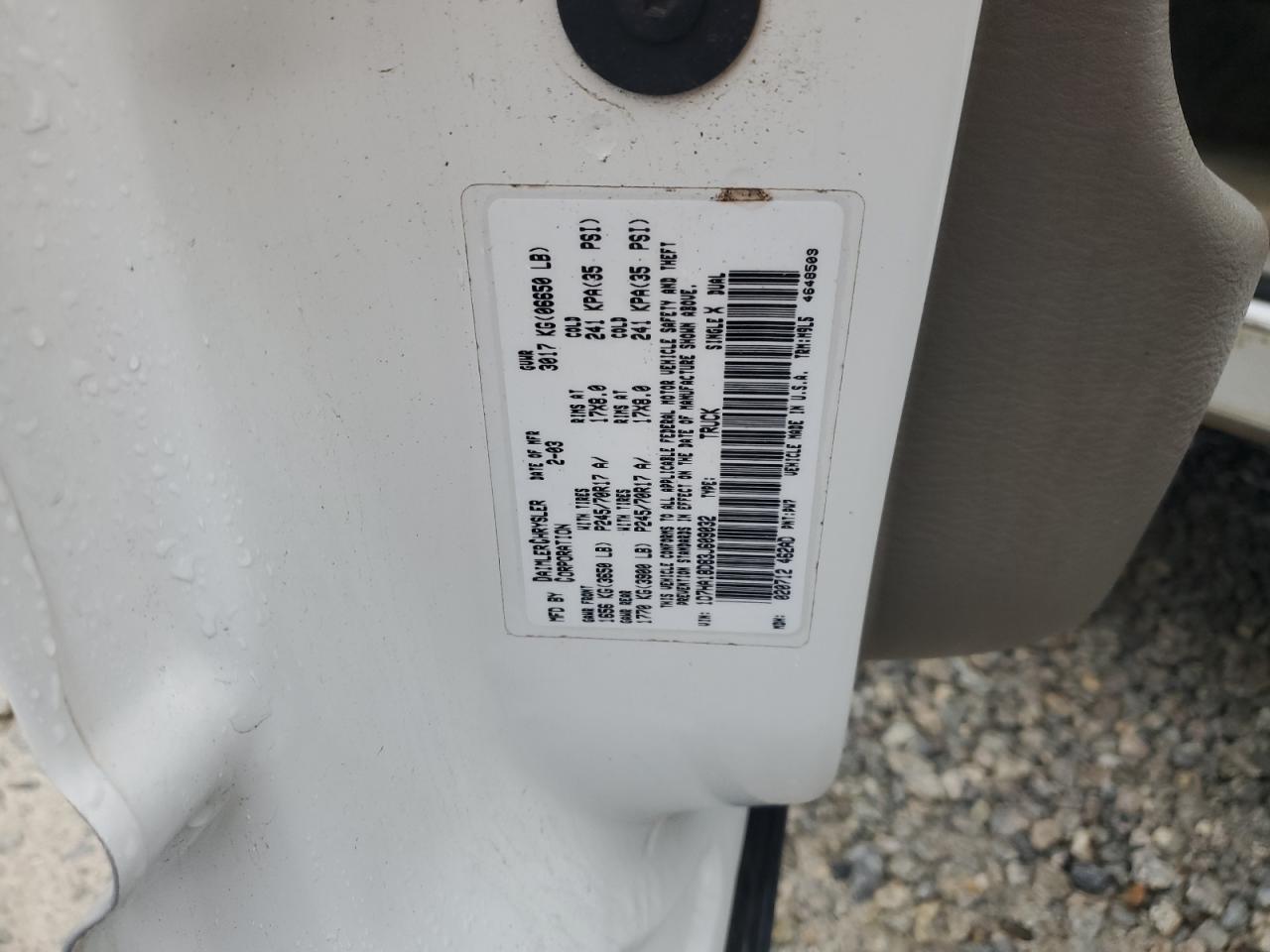 2003 Dodge Ram 1500 St VIN: 1D7HA18D83J609032 Lot: 56306565