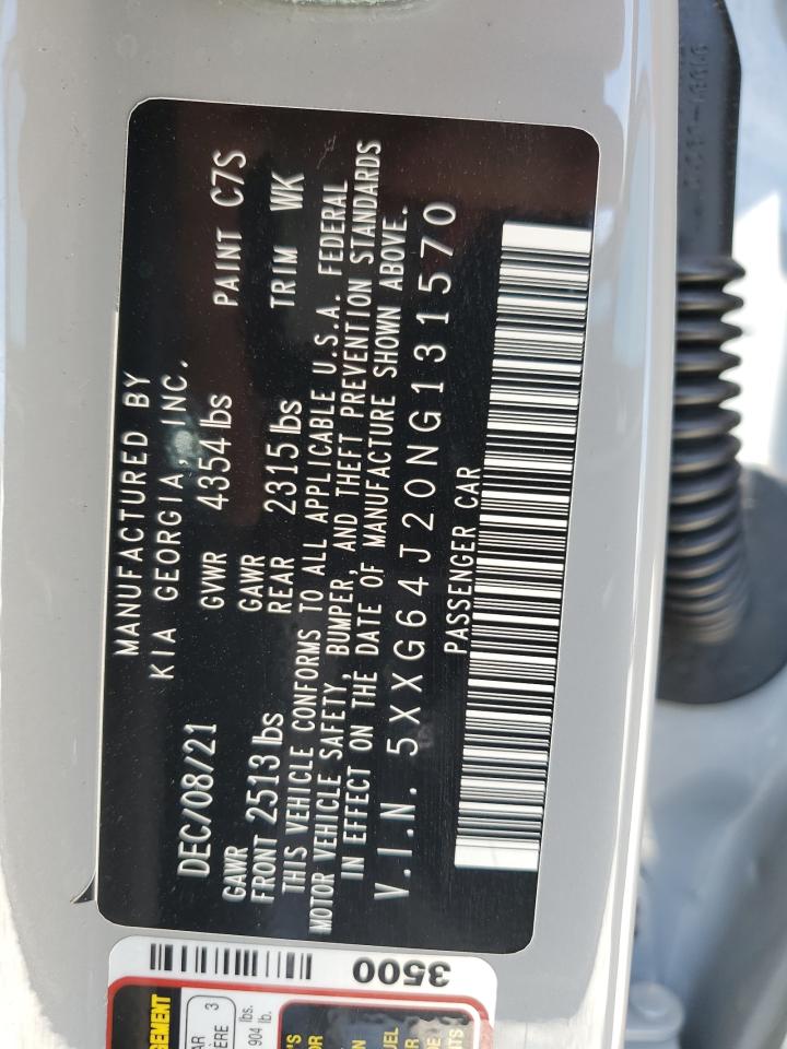 2022 Kia K5 Gt Line VIN: 5XXG64J20NG131570 Lot: 55072695