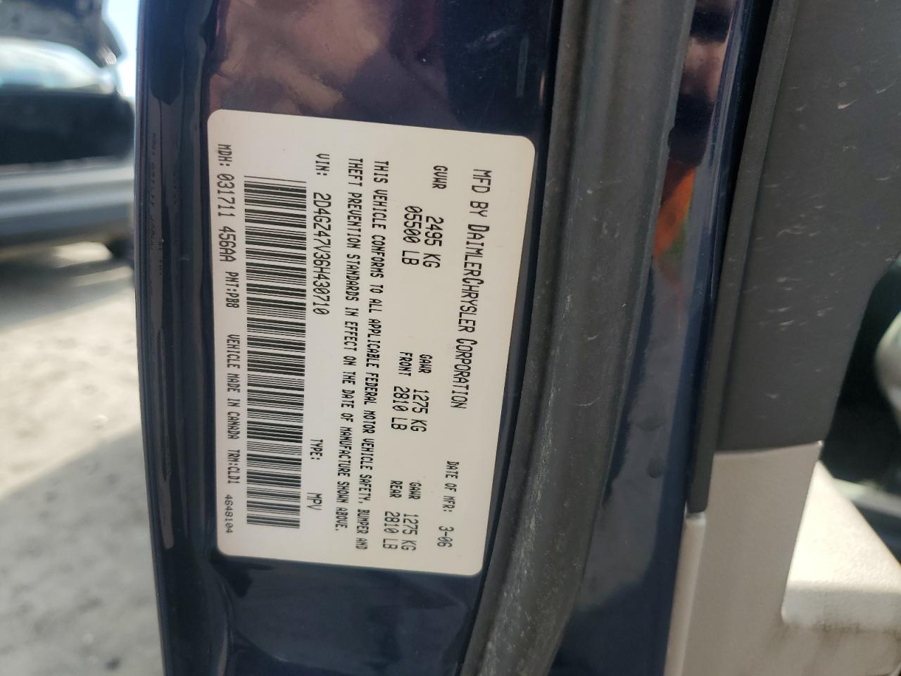 2006 Dodge Magnum Sxt VIN: 2D4GZ47V36H430710 Lot: 56625825