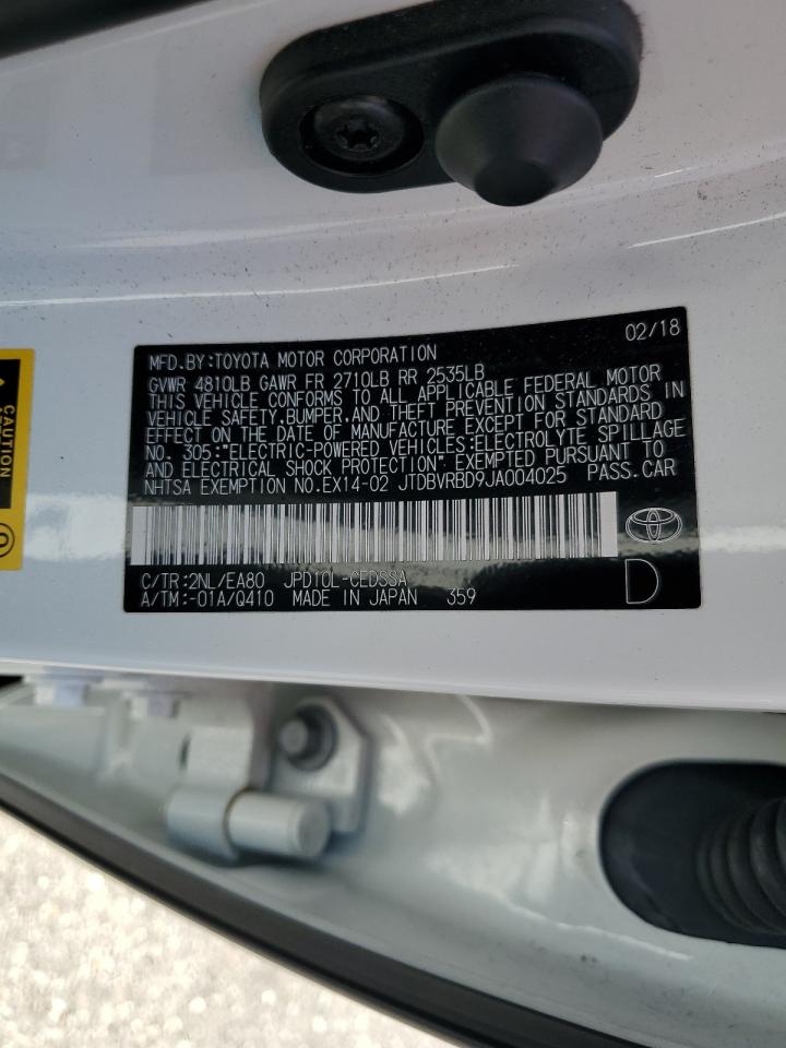 2018 Toyota Mirai VIN: JTDBVRBD9JA004025 Lot: 56686705