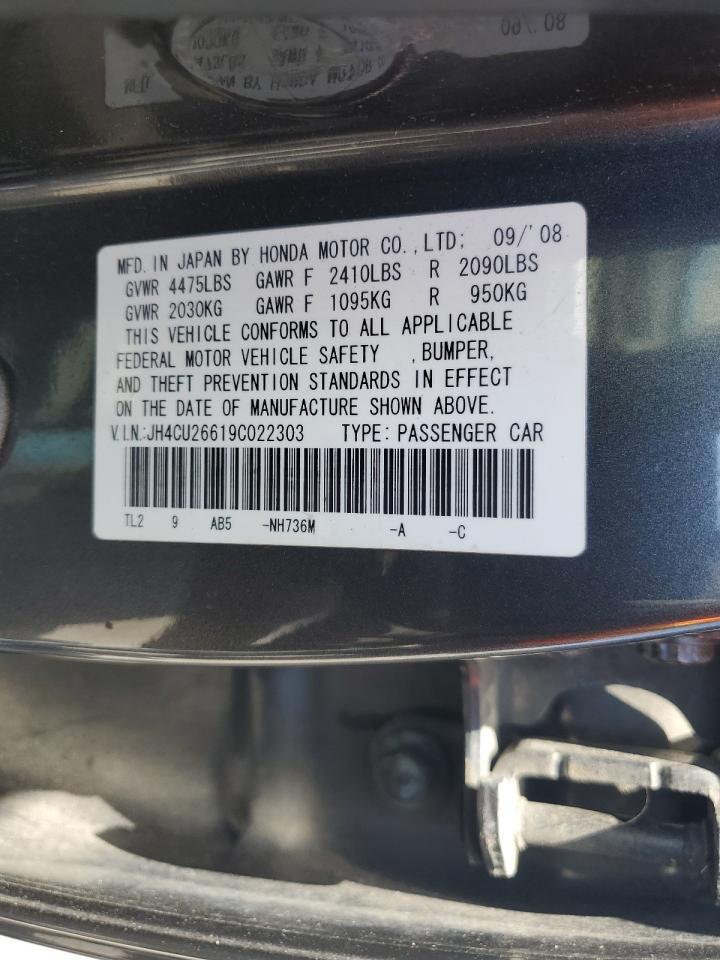 2009 Acura Tsx VIN: JH4CU26619C022303 Lot: 56208465