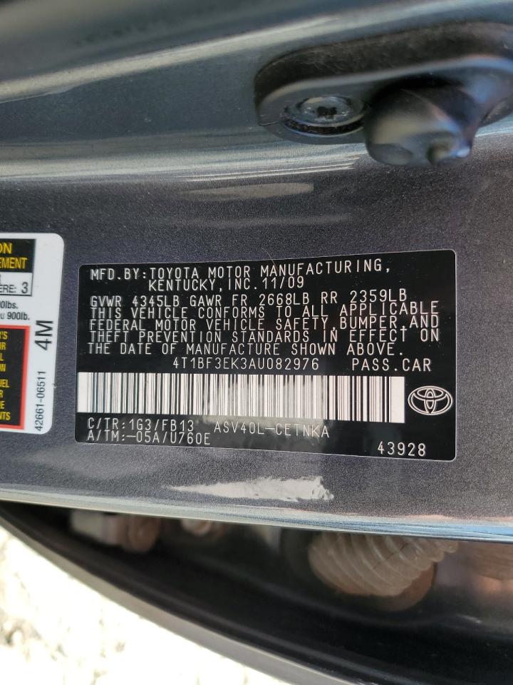 2010 Toyota Camry Base VIN: 4T1BF3EK3AU082976 Lot: 50528595