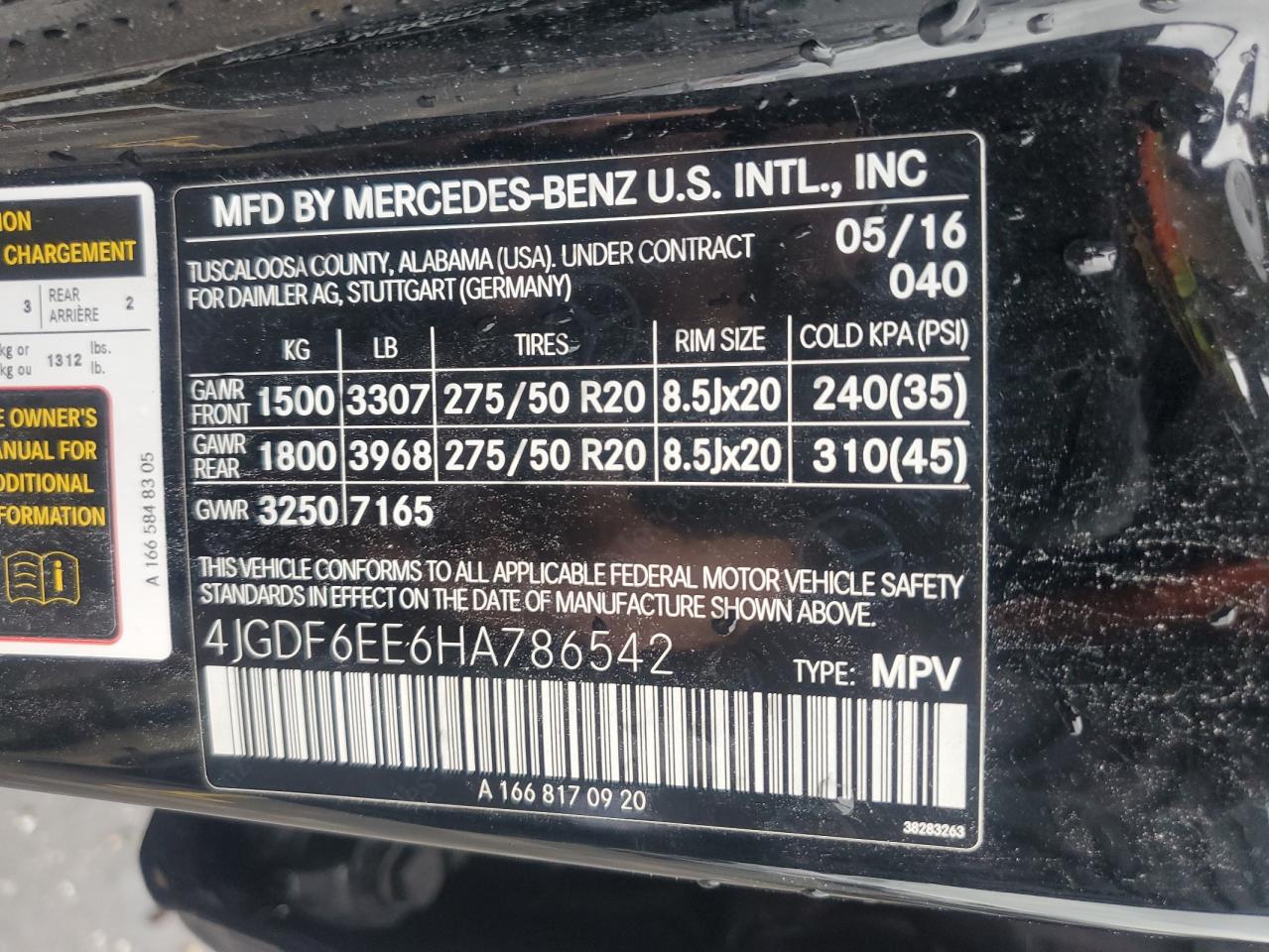 2017 Mercedes-Benz Gls 450 4Matic VIN: 4JGDF6EE6HA786542 Lot: 56505695