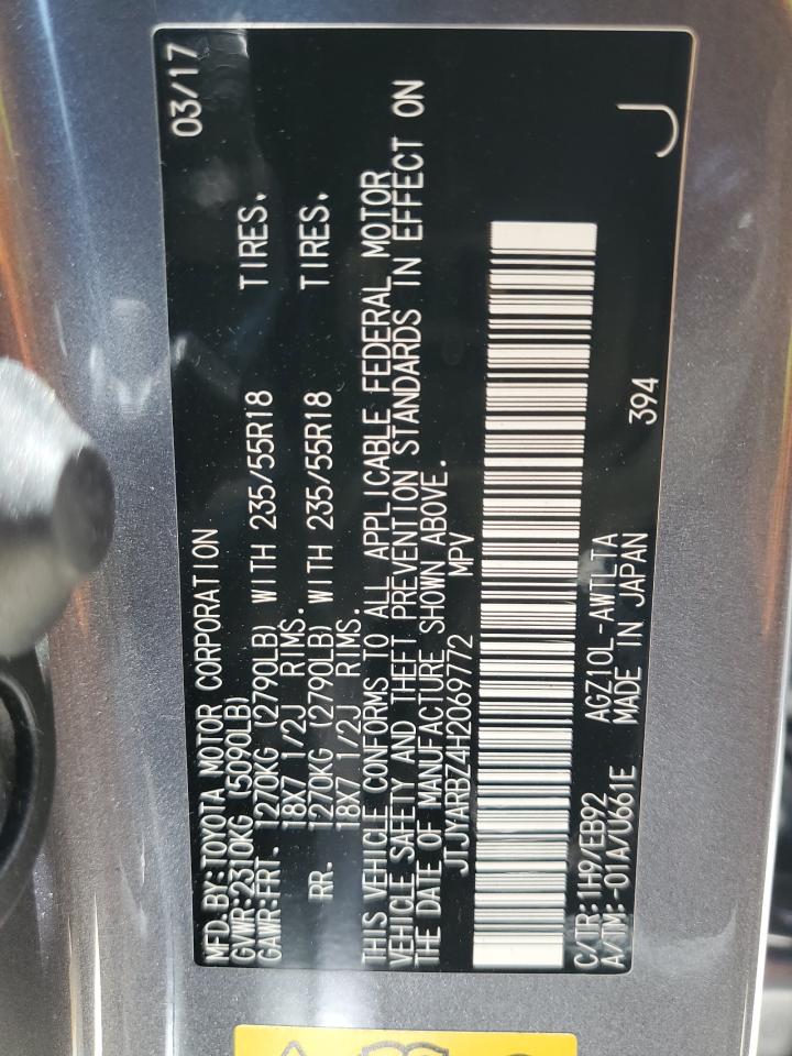 2017 Lexus Nx 200T Base VIN: JTJYARBZ4H2069772 Lot: 57274325
