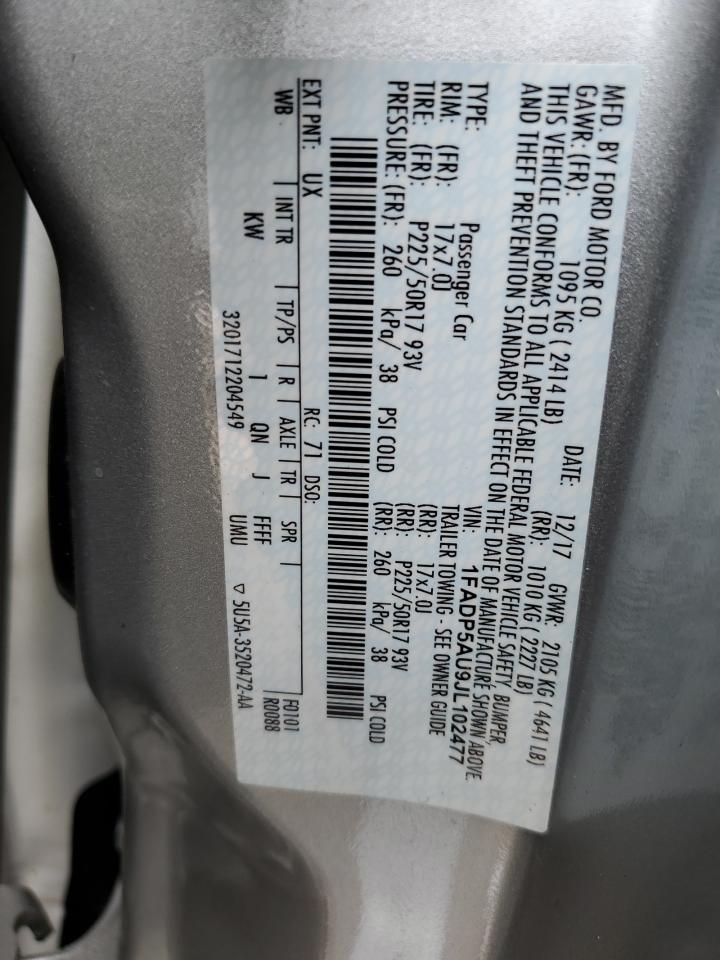2018 Ford C-Max Se VIN: 1FADP5AU9JL102477 Lot: 56327745