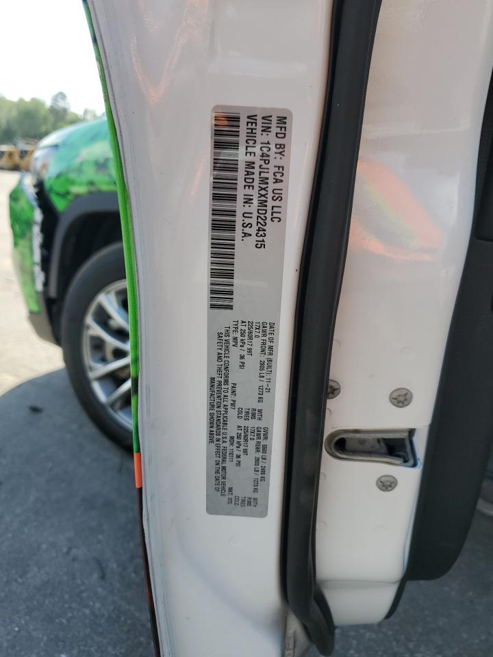 2021 Jeep Cherokee Latitude Lux VIN: 1C4PJLMXXMD224315 Lot: 55253205