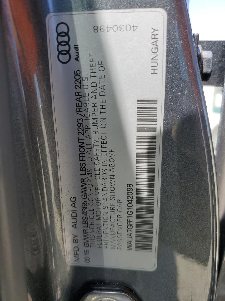 2016 Audi A3 Premium VIN: WAUA7GFF1G1042098 Lot: 55975825