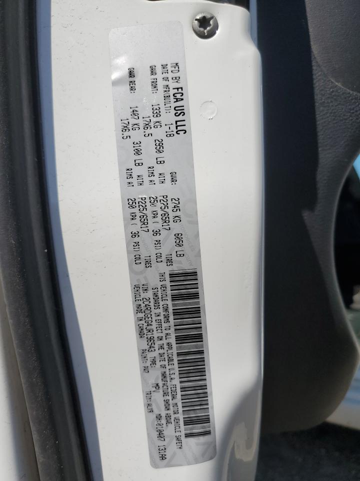 2018 Dodge Grand Caravan Gt VIN: 2C4RDGEG4JR196543 Lot: 56291235