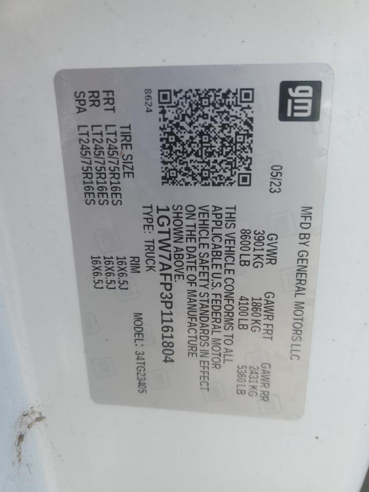 2023 GMC Savana G2500 VIN: 1GTW7AFP3P1161804 Lot: 56207105