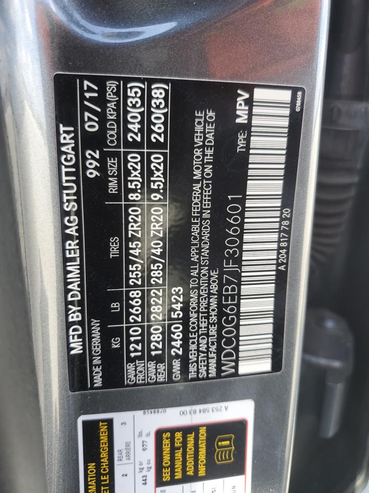 2018 Mercedes-Benz Glc 43 4Matic Amg VIN: WDC0G6EB7JF306601 Lot: 56125235