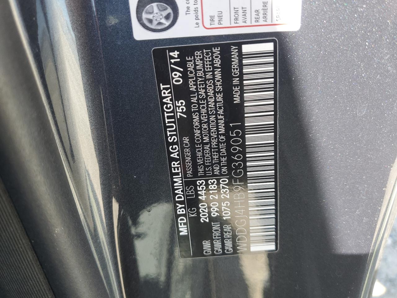 WDDGJ4HB9FG369051 2015 Mercedes-Benz C 250