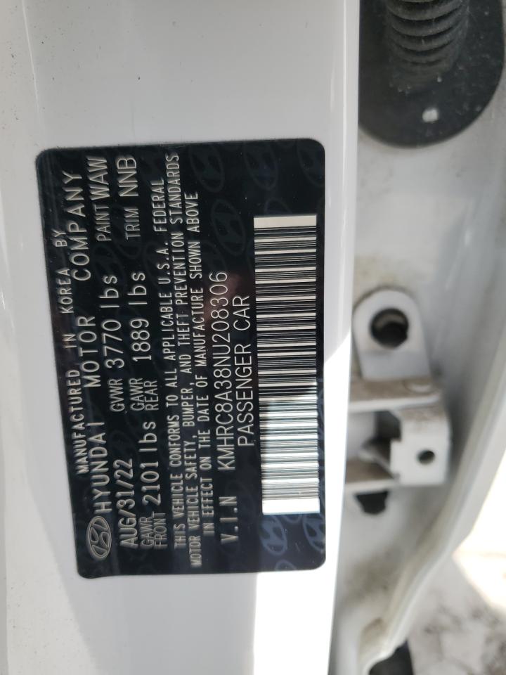 2022 Hyundai Venue Sel VIN: KMHRC8A38NU208306 Lot: 58623695