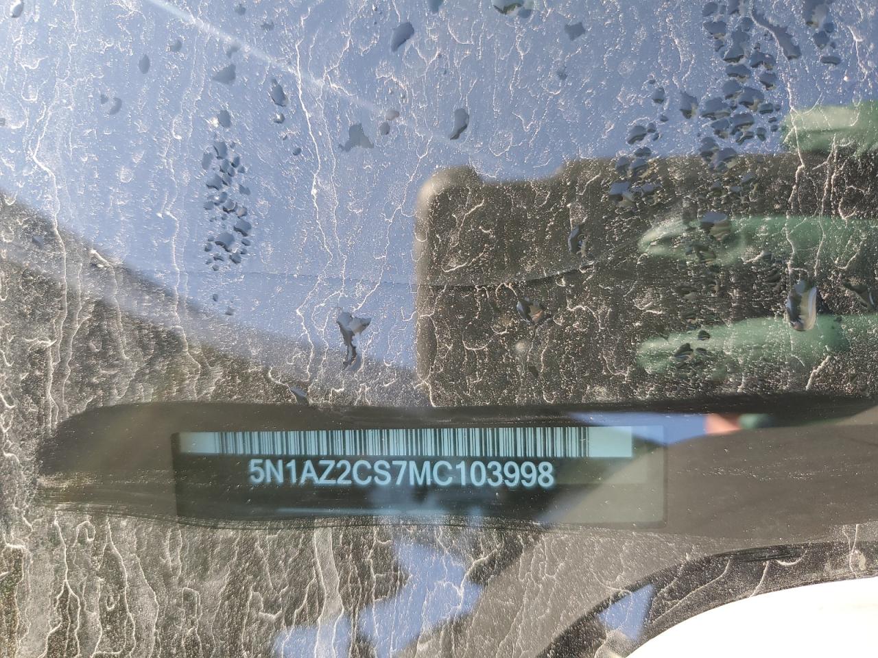 2021 Nissan Murano Sl VIN: 5N1AZ2CS7MC103998 Lot: 56837485