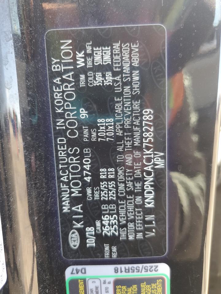 2019 Kia Sportage Ex VIN: KNDPNCAC1K7582789 Lot: 56493415