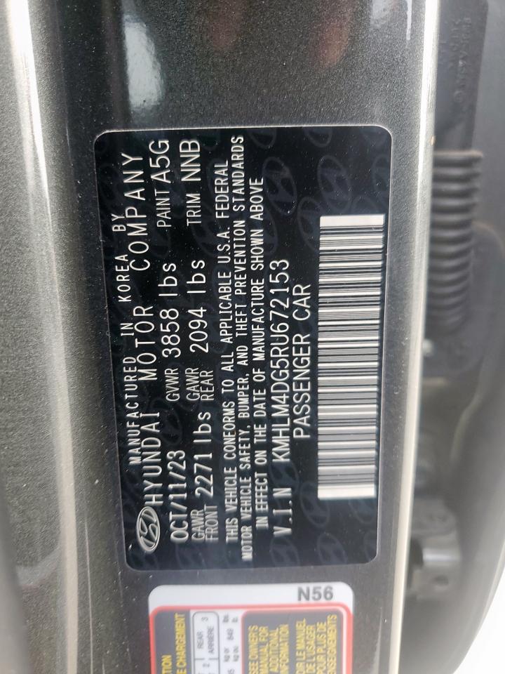 2024 Hyundai Elantra Sel VIN: KMHLM4DG5RU672153 Lot: 58100205