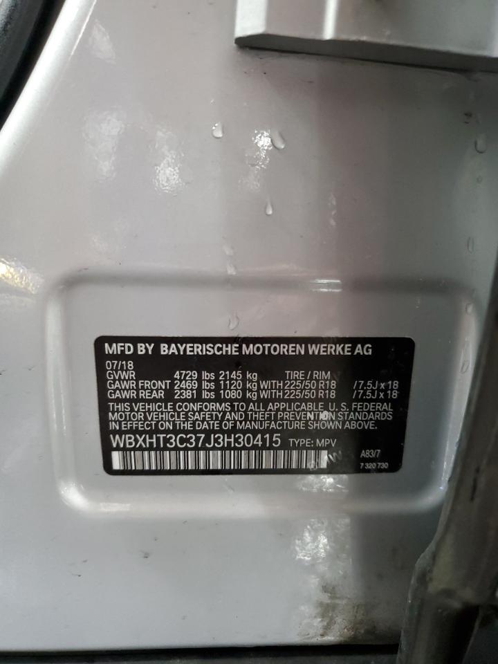 2018 BMW X1 xDrive28I VIN: WBXHT3C37J3H30415 Lot: 58482935