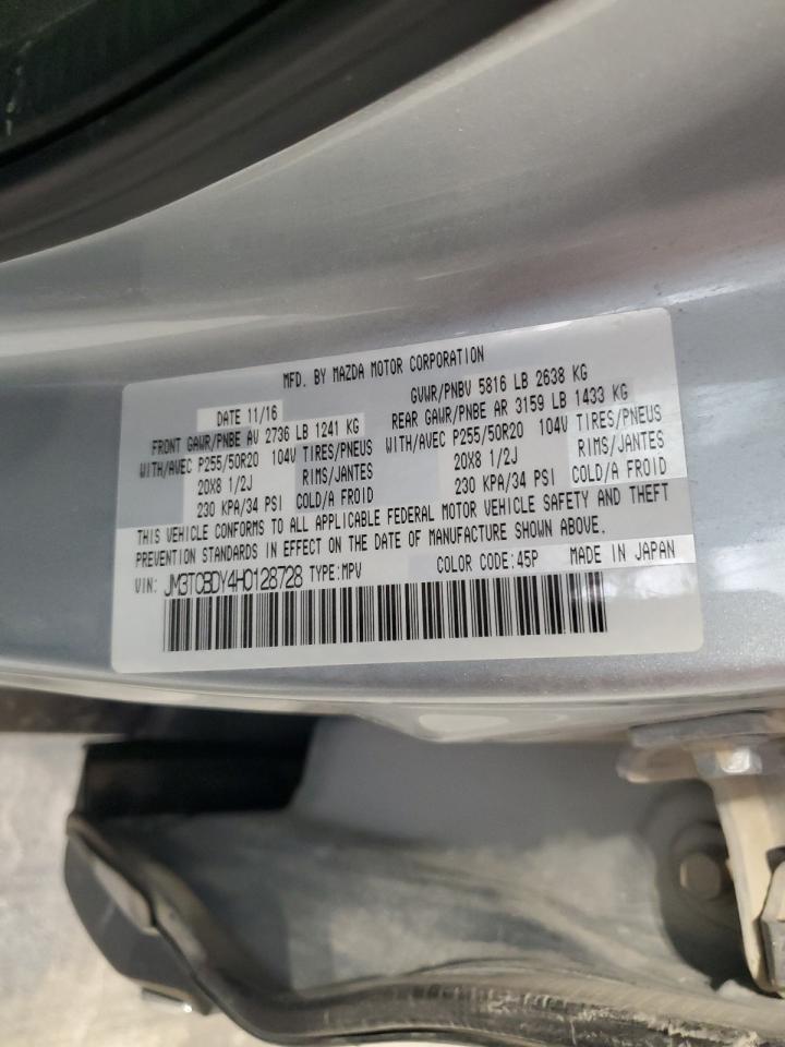 2017 Mazda Cx-9 Grand Touring VIN: JM3TCBDY4H0128728 Lot: 54446885
