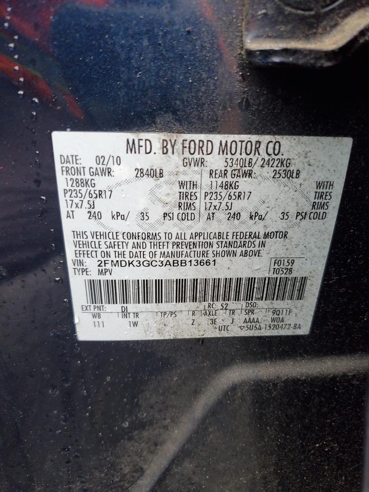 2010 Ford Edge Se VIN: 2FMDK3GC3ABB13661 Lot: 86248505