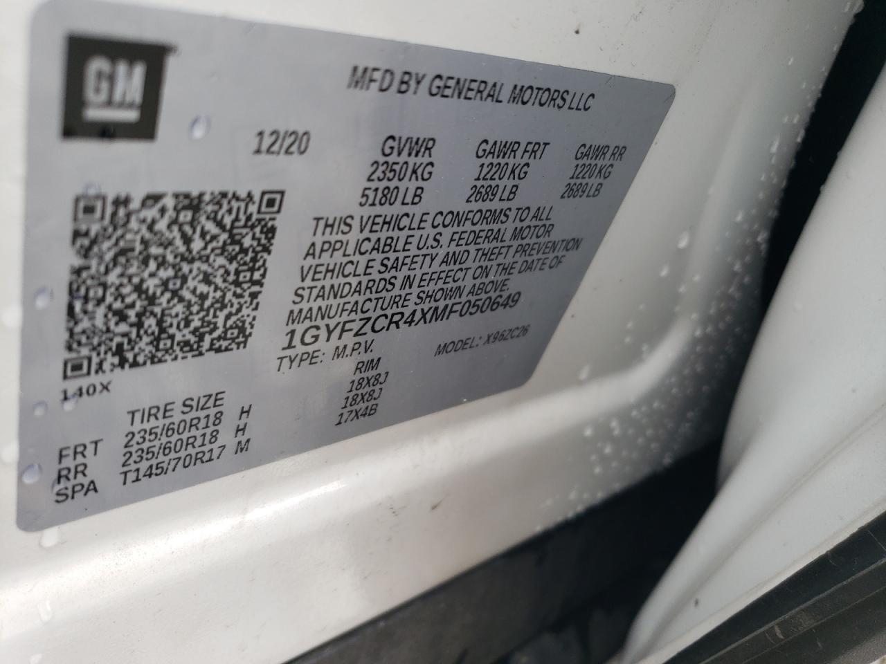 2021 Cadillac Xt4 Premium Luxury VIN: 1GYFZCR4XMF050649 Lot: 58714445