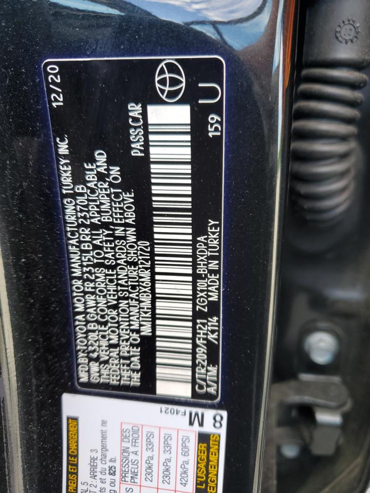 2021 Toyota C-Hr Xle VIN: NMTKHMBX6MR121720 Lot: 56181005