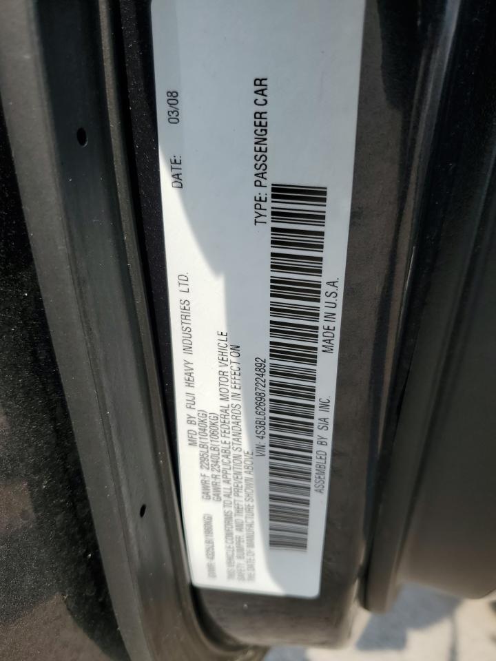 2008 Subaru Legacy 2.5I Limited VIN: 4S3BL626987224892 Lot: 57076915