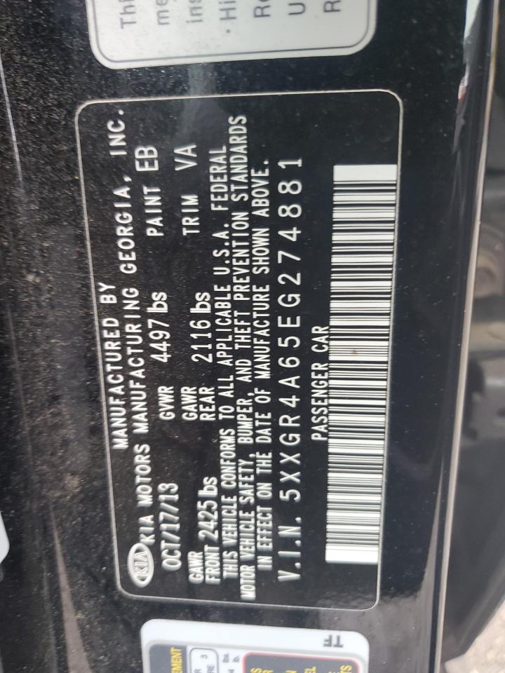 2014 Kia Optima Sx VIN: 5XXGR4A65EG274881 Lot: 55930935