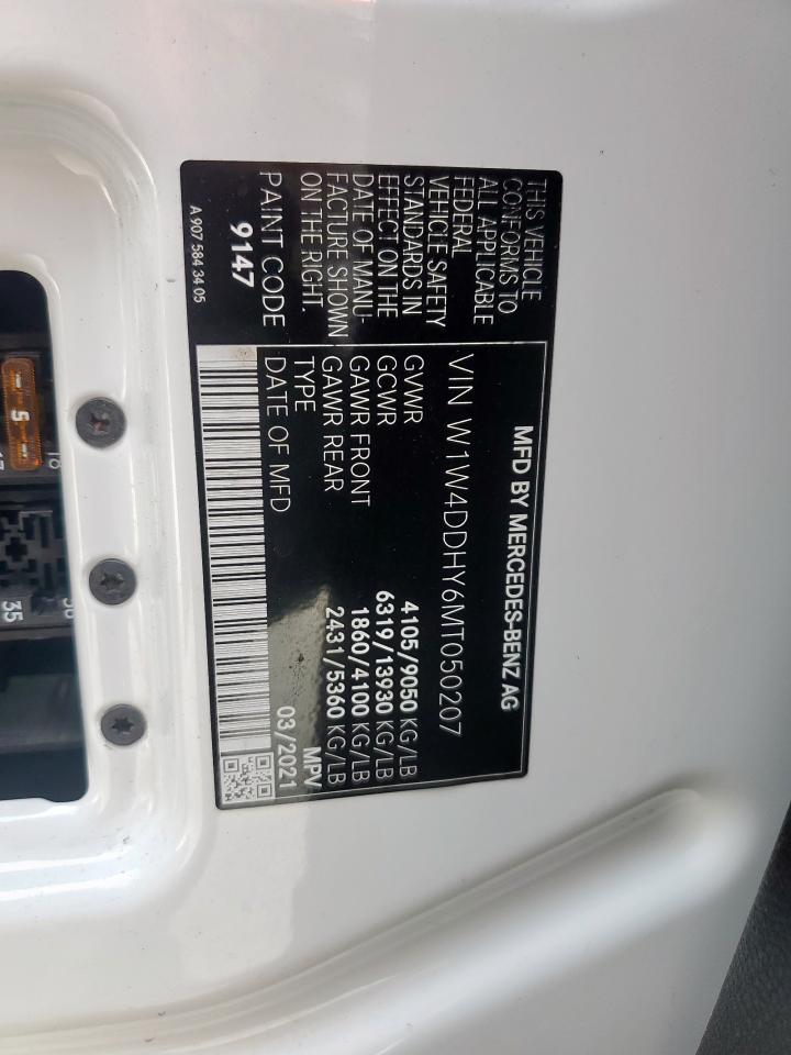2021 Mercedes-Benz Sprinter 2500 VIN: W1W4DDHY6MT050207 Lot: 57086995