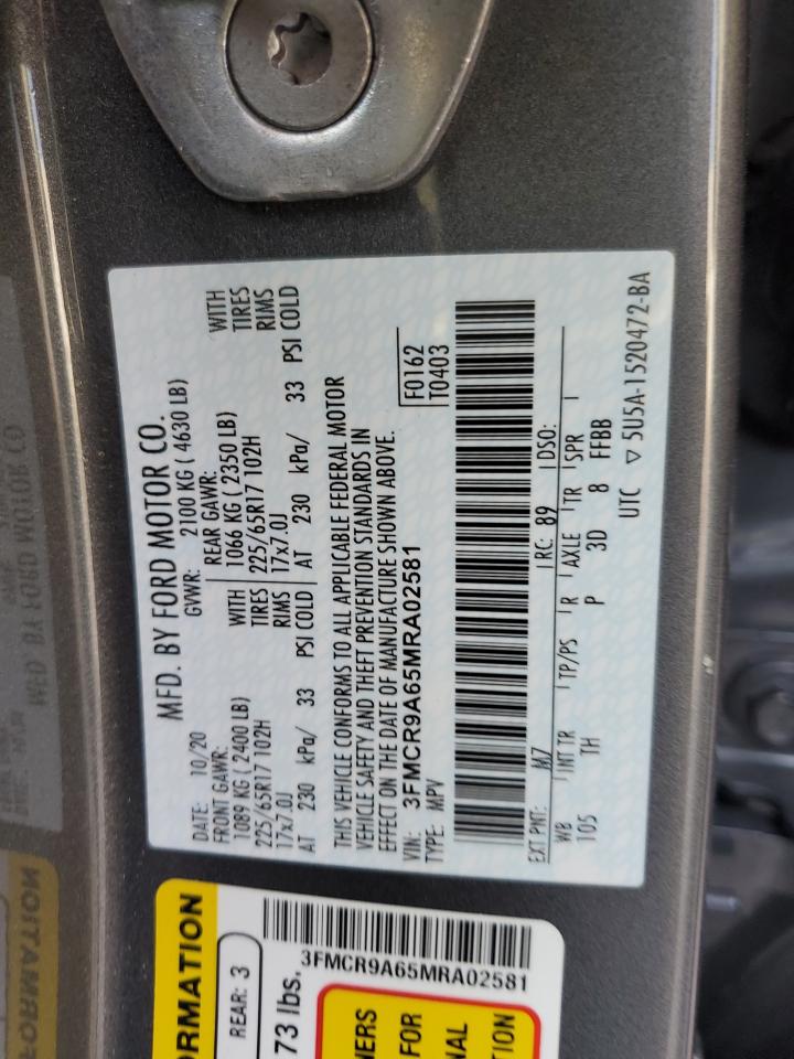 2021 Ford Bronco Sport VIN: 3FMCR9A65MRA02581 Lot: 56969135