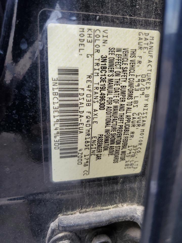 2009 Nissan Versa S VIN: 3N1BC13E19L496300 Lot: 57089495