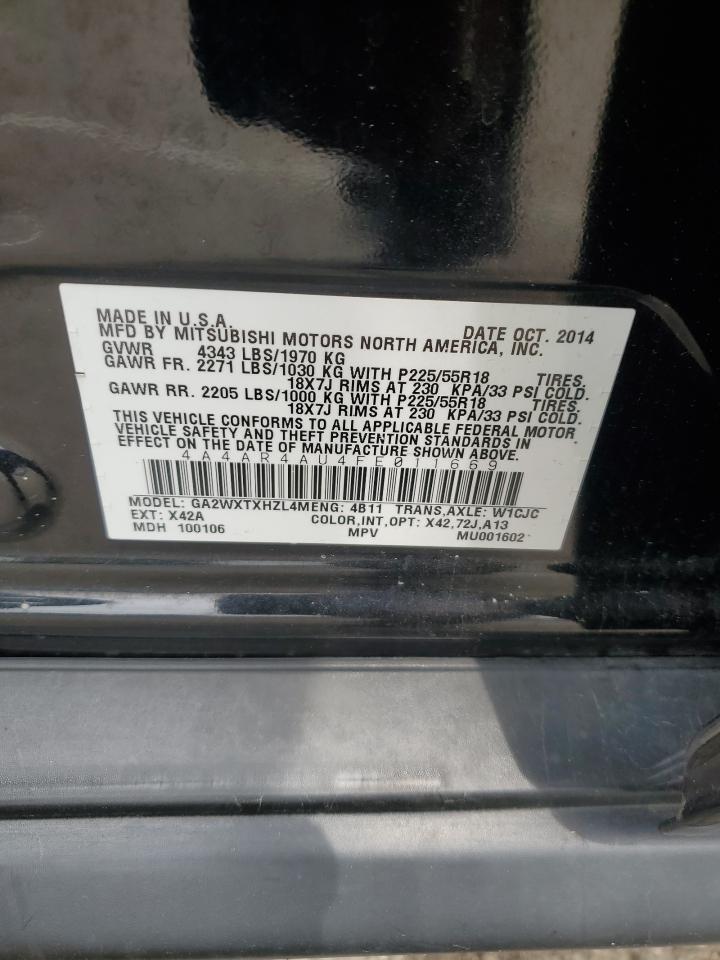 2015 Mitsubishi Outlander Sport Se VIN: 4A4AR4AU4FE011669 Lot: 56652385