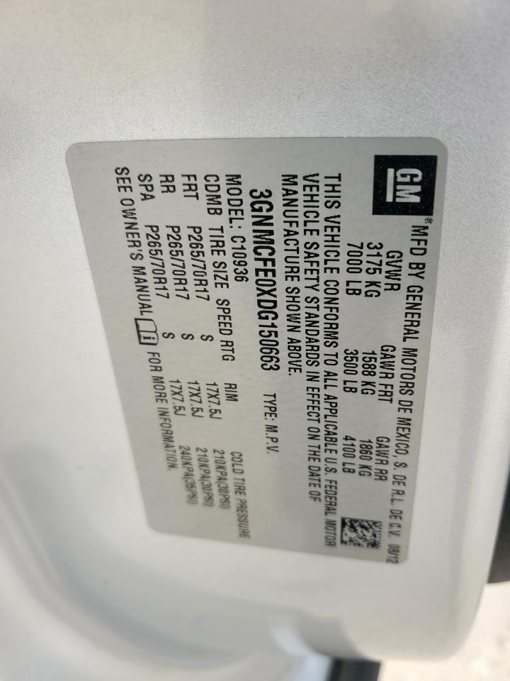 2013 Chevrolet Avalanche Lt VIN: 3GNMCFE0XDG150663 Lot: 57417395