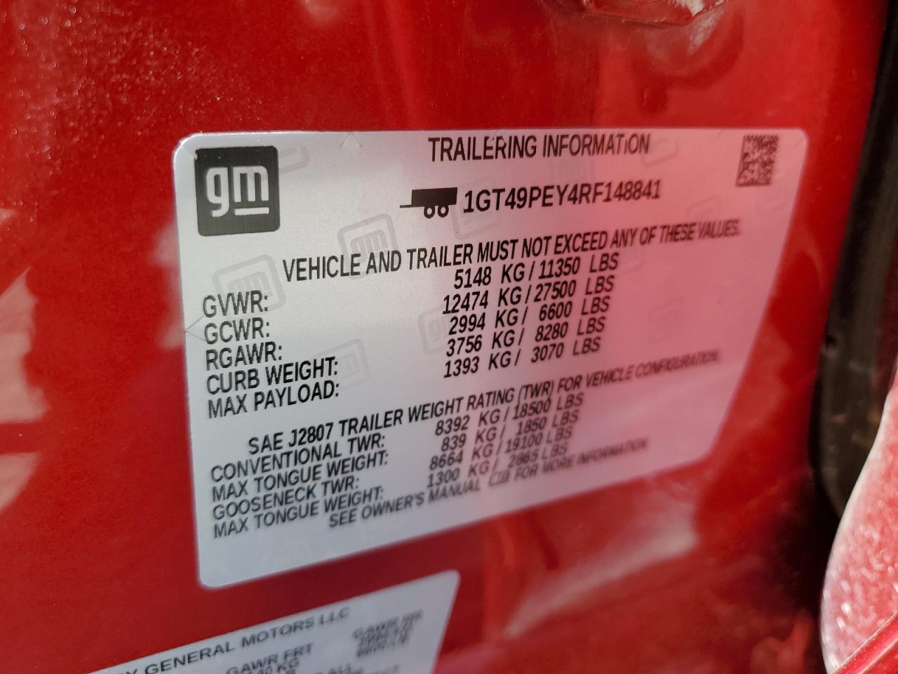 2024 GMC Sierra K2500 At4 VIN: 1GT49PEY4RF148841 Lot: 57588415