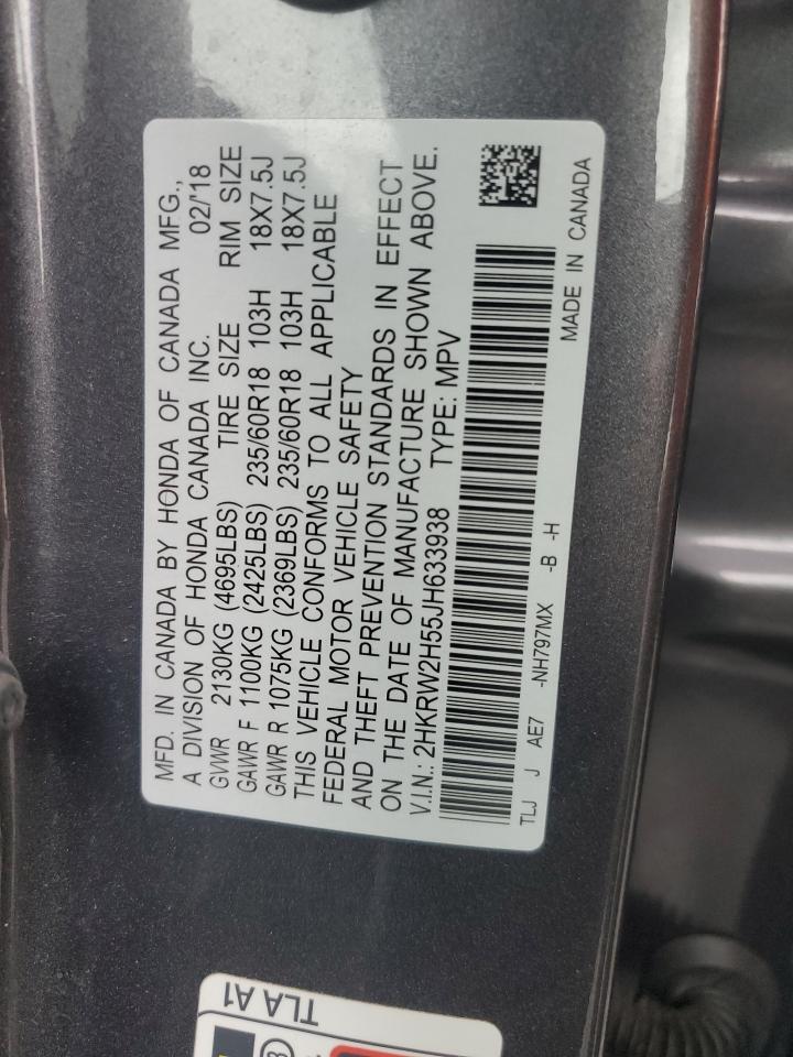 2018 Honda Cr-V Ex VIN: 2HKRW2H55JH633938 Lot: 56866205