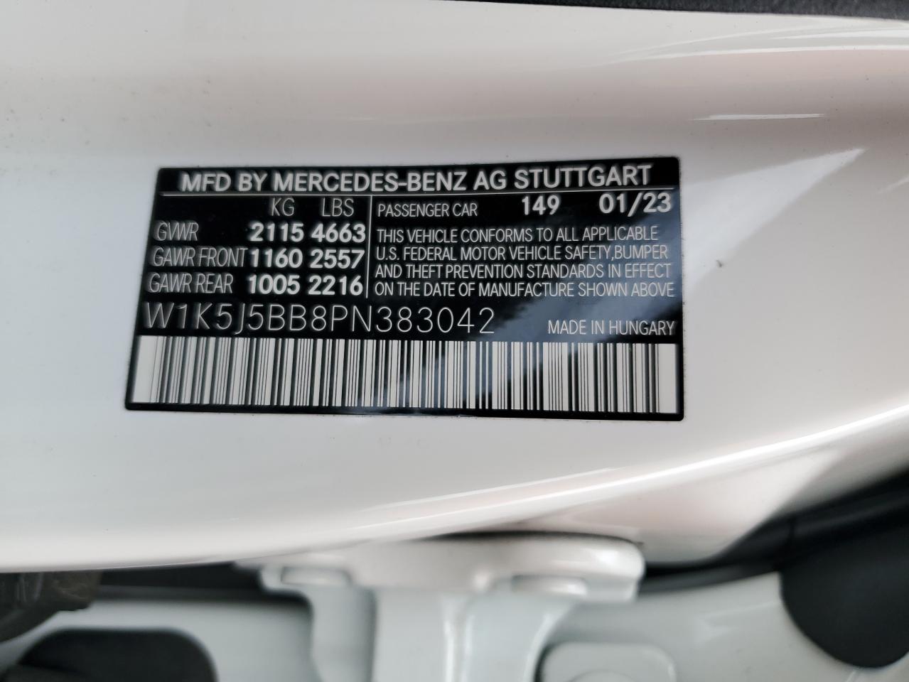 2023 Mercedes-Benz Cla Amg 35 4Matic VIN: W1K5J5BB8PN383042 Lot: 56062815