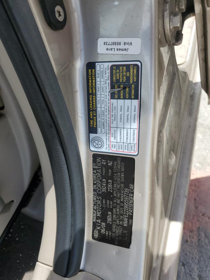2009 Kia Spectra Ex VIN: KNAFE221995597739 Lot: 56691985