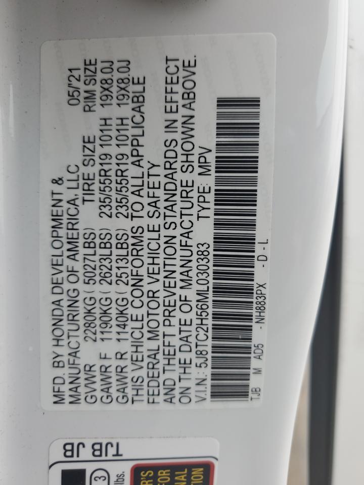 2021 Acura Rdx Technology VIN: 5J8TC2H56ML030383 Lot: 57360605
