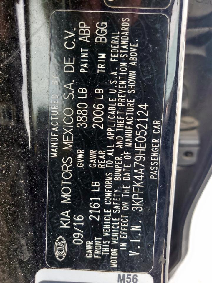 2017 Kia Forte Lx VIN: 3KPFK4A79HE052124 Lot: 57348295