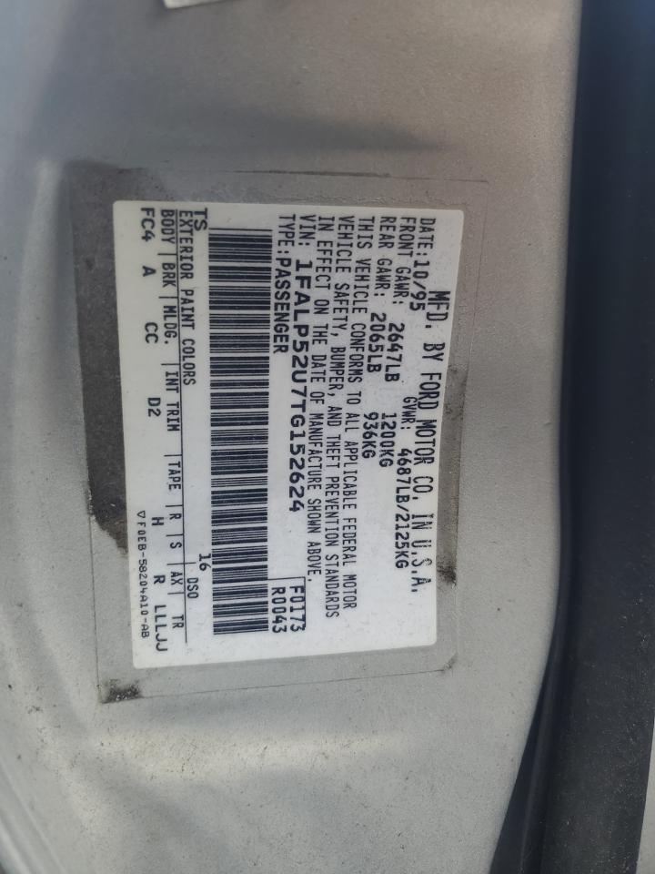 1996 Ford Taurus Gl VIN: 1FALP52U7TG152624 Lot: 56977675