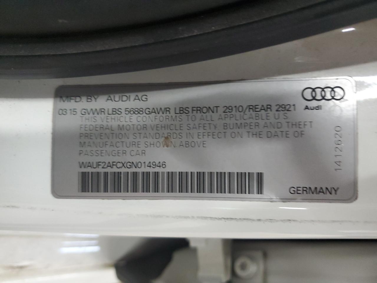 2016 Audi S6 Premium Plus VIN: WAUF2AFCXGN014946 Lot: 56903155