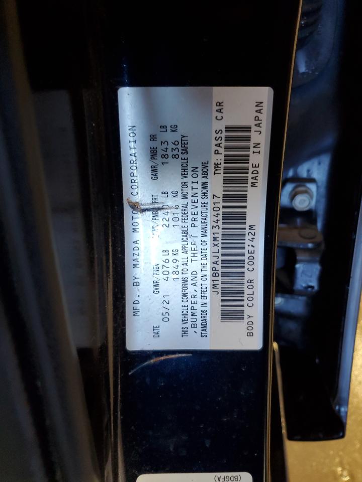 2021 Mazda 3 VIN: JM1BPAJLXM1344017 Lot: 55882925