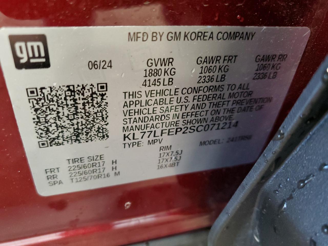2025 Chevrolet Trax Ls VIN: KL77LFEP2SC071214 Lot: 55948625