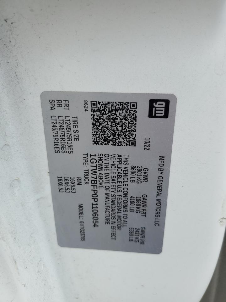 2023 GMC Savana G2500 VIN: 1GTW7BFP0P110605 Lot: 56097665