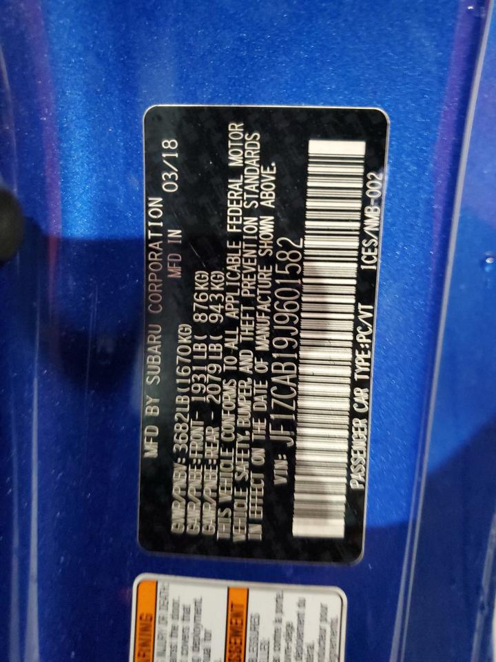 2018 Subaru Brz 2.0 Premium VIN: JF1ZCAB19J9601582 Lot: 56640515