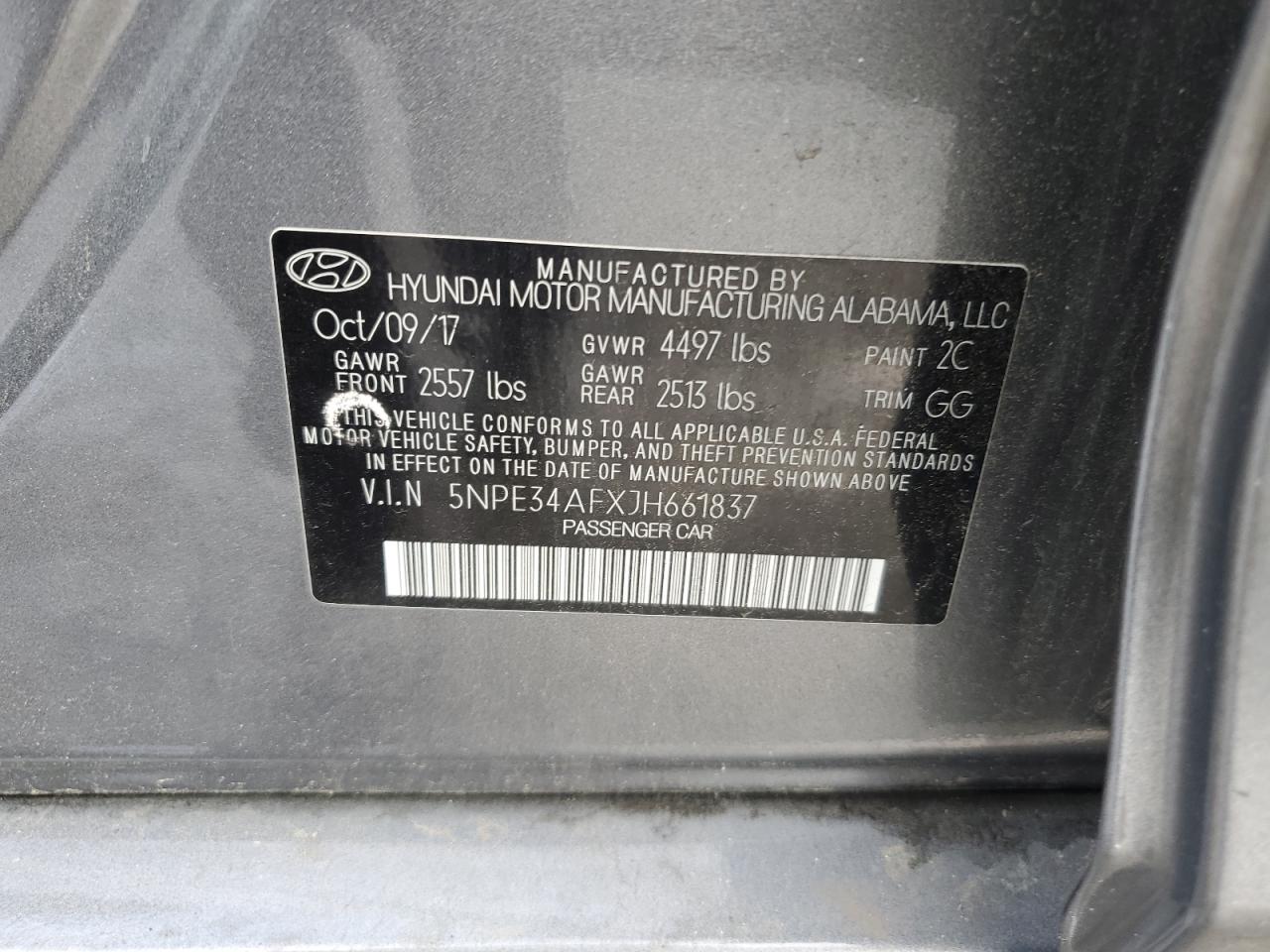 2018 Hyundai Sonata Sport VIN: 5NPE34AFXJH661837 Lot: 54416065