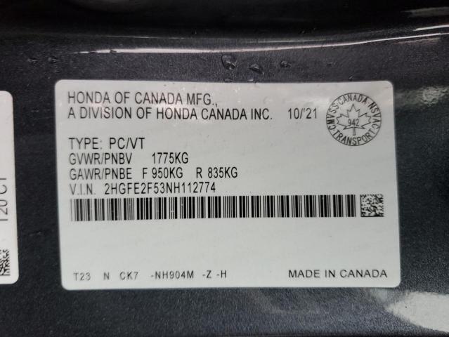 2022 HONDA CIVIC SPORT  