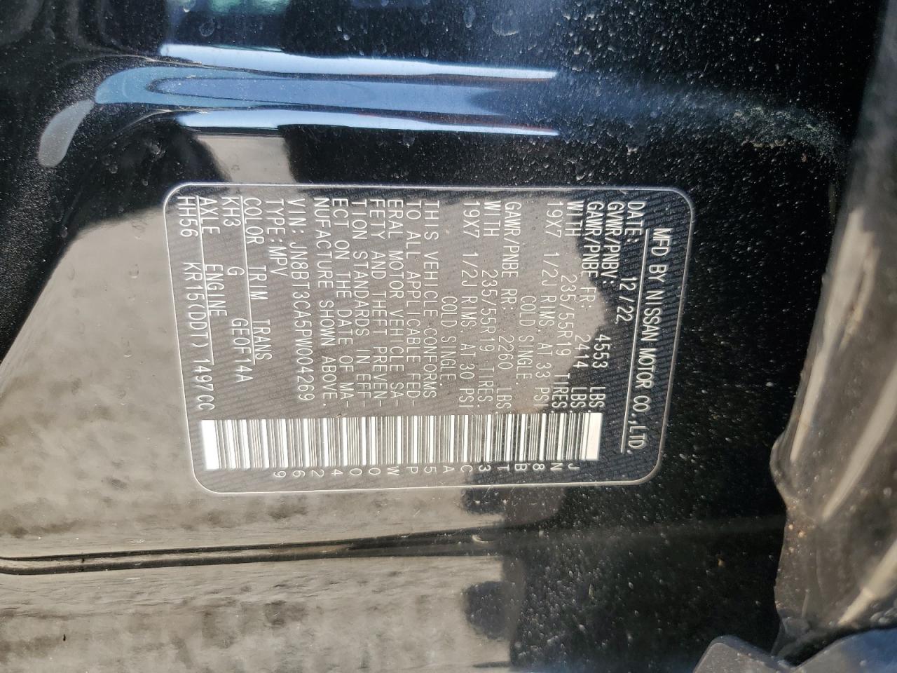 2023 Nissan Rogue Sl VIN: JN8BT3CA5PW004269 Lot: 56896075