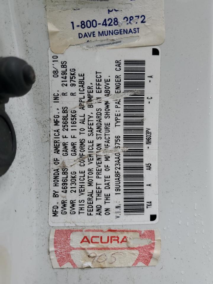 2010 Acura Tl VIN: 19UUA8F23AA026756 Lot: 56605125